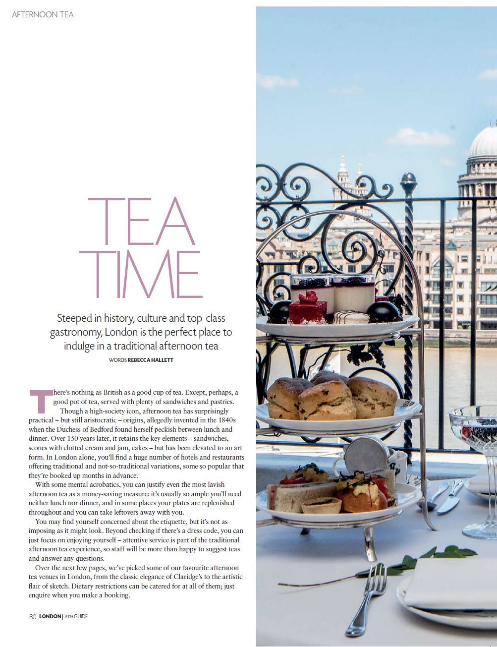 Afternoon tea Britain Magazine Rebecca Hallett